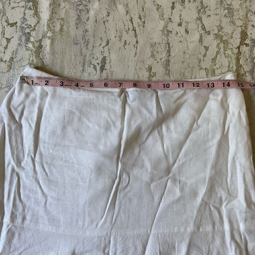 White Linen Ruffle tennis Skirt Y2K - Picture 4 of 11